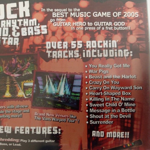 Ps2 Playstation 2 II Guitar Hero Controller Bundle 4 Games, Strap and Poster - Picture 15 of 15